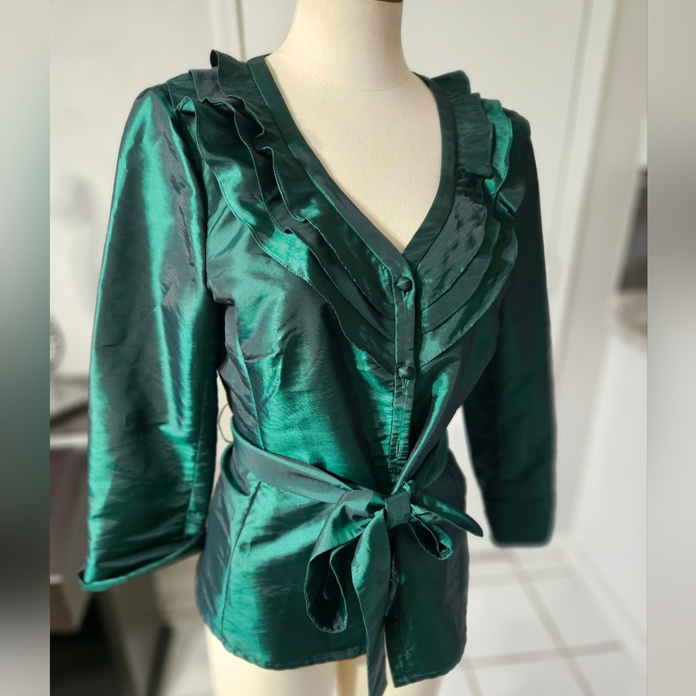 Alex Marie Forest Green Dress Jacket Top Size 6 nwot